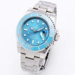 ROLEX 904L Steel Water Ghost Series Light Blue 40MM Watch